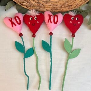 Felt Heart Flowers with XO Design